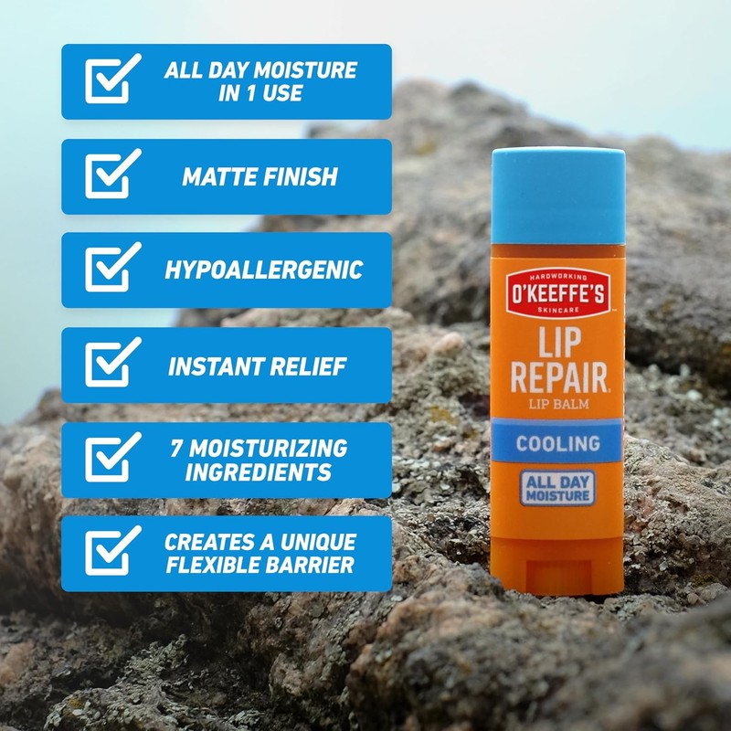 O'Keeffe's Lápiz labial reparador, protector e hidratante, paquete de 4