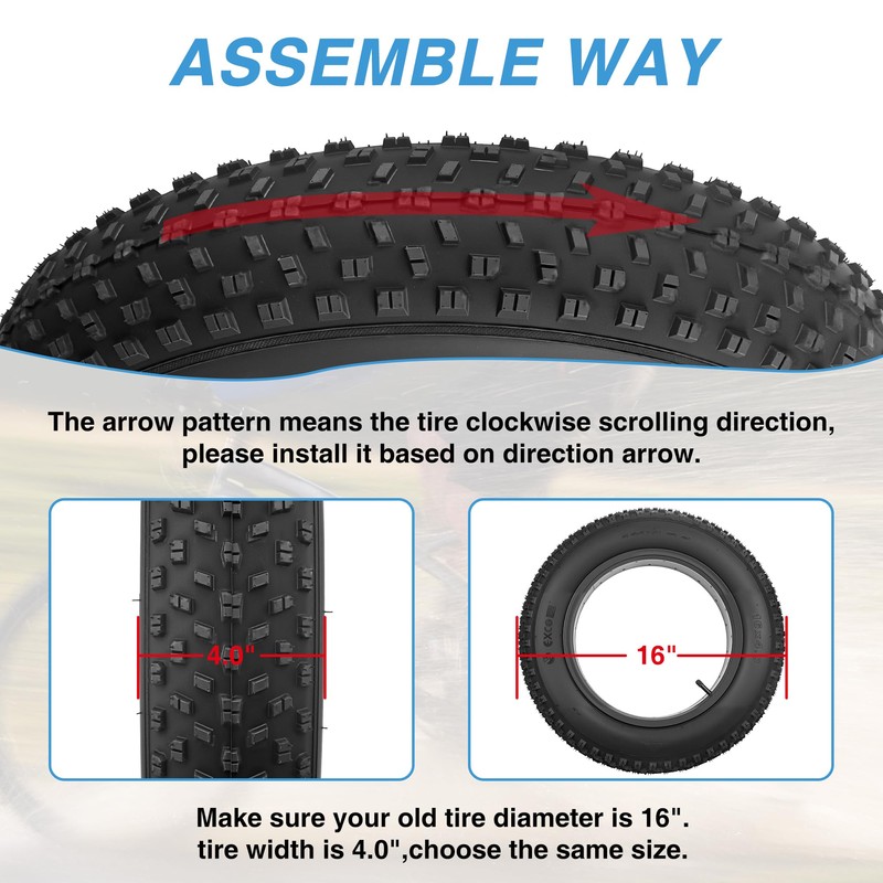 ZUKKA 16 x 4.0 E-Bike Tire Fat Tire High Performance