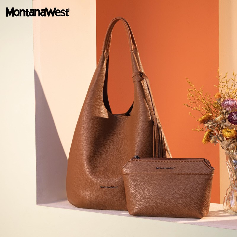 Montana West Slouchy Hobo Bags for Women 2PCS Shoulder Bag