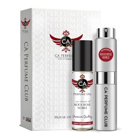 CA Perfume Duo Impression of Rock Rose Noble Men Sprayer + Body Oil Roll-On Bottles 0.27 Fl Oz+0.33 Fl Oz