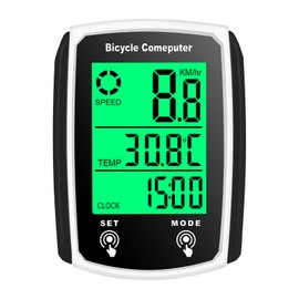 BUZHI Wired Bike Computer, Wired Bike Computer 19 Functions Touch Bike Speedometer Odometer Waterproof Bicycle Computer with Backlight