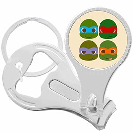 Turtles with Masks Nail Clippers Plus Bottle Opener Keychain