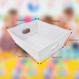 Pack of 5 Gift Baskets, Empty, Gift Baskets, Cardboard 25 cm x 17 cm x 9 cm, Gift Basket for Party Gifts, Wedding, Birthday, Christmas, Valentine's Day, Holiday, White, Small