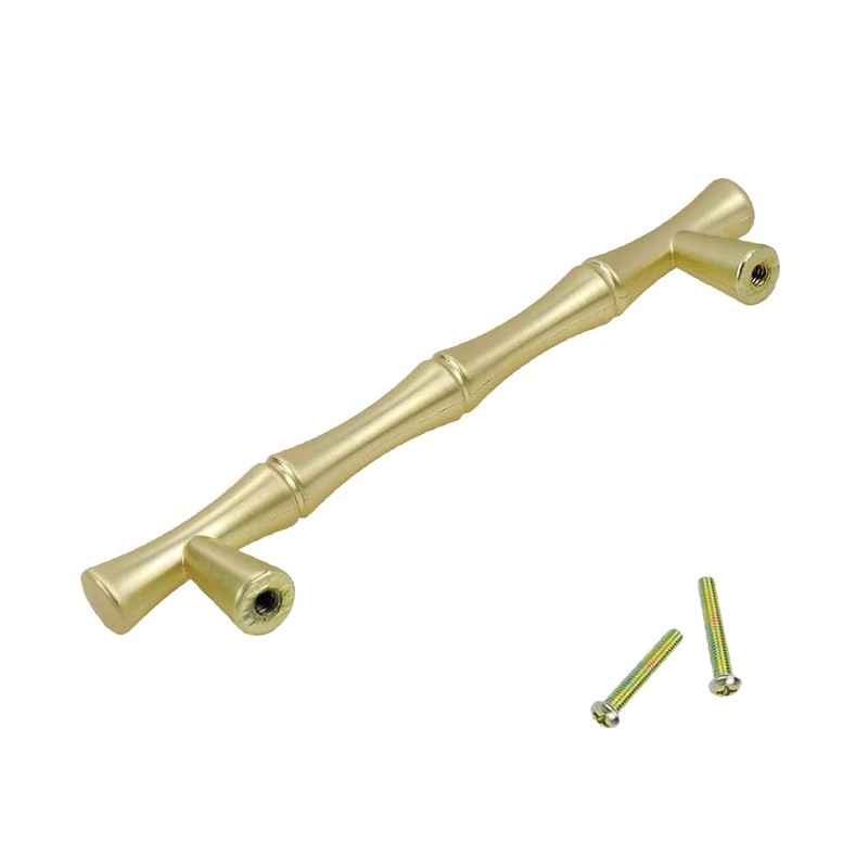 AchNau 10pcs Cabinet Handles Hole Centers 3-3/4", Bamboo Shape Kitchen