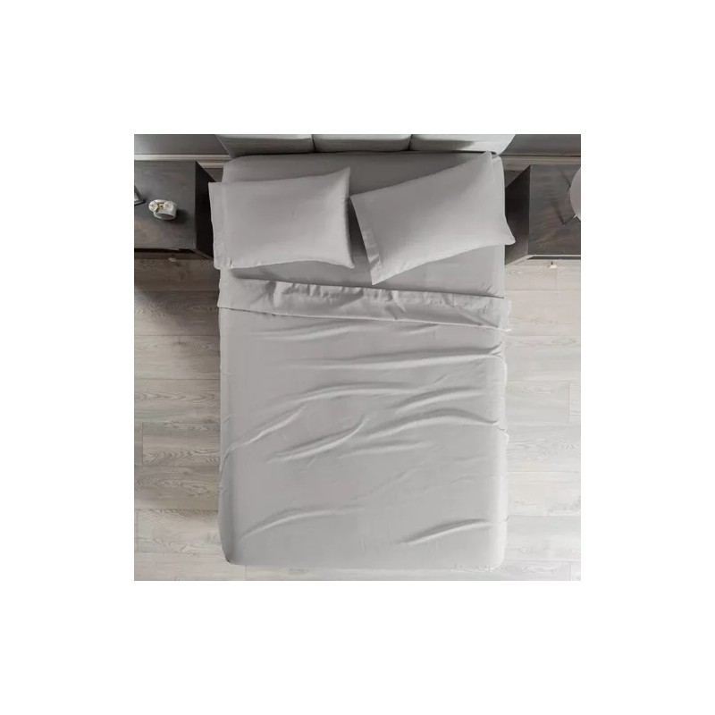 Vianney Juego Sábanas Matrimonial Simples Viasoft Gris Basic Vianney