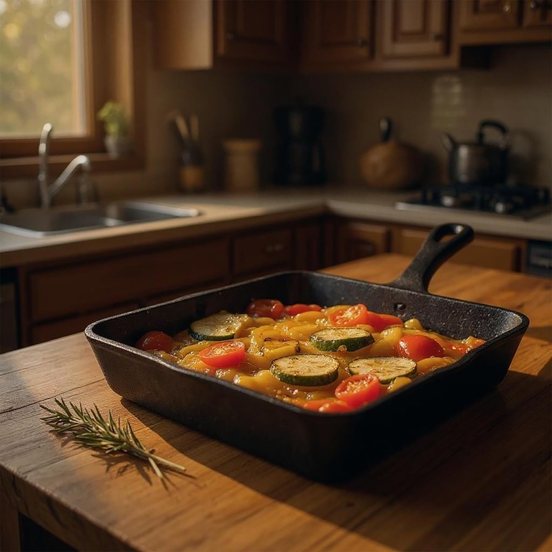 Chabrias Ltd 5"/13cm Square Pre-Seasoned Cast Iron Skillet Frying Pans