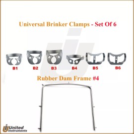 Medentra Endodontic Kit Rubber Dam Frame Punch Clamp Molar-Premolar Brinker Tissue Clamps