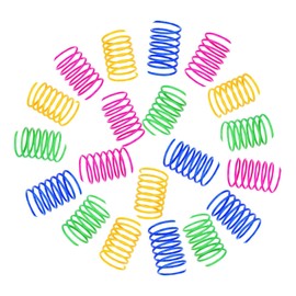 20Pcs Cat Spring Toys Cat Creative Toys Plastic Cat Toy Cat Creative Toys Colorful Spring Cat Toy suitable for Pet Kill Time and Keep Fit Kitten Swatting Biting Hunting Toys