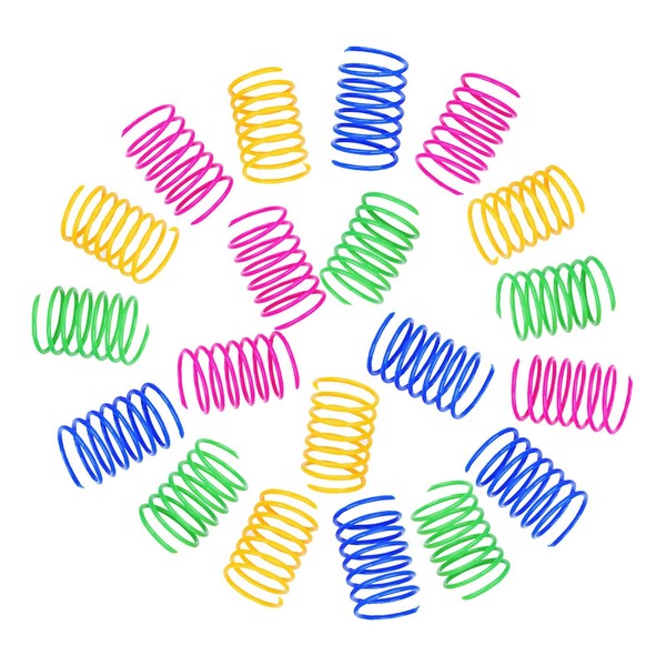 20Pcs Cat Spring Toys Cat Creative Toys Plastic Cat Toy