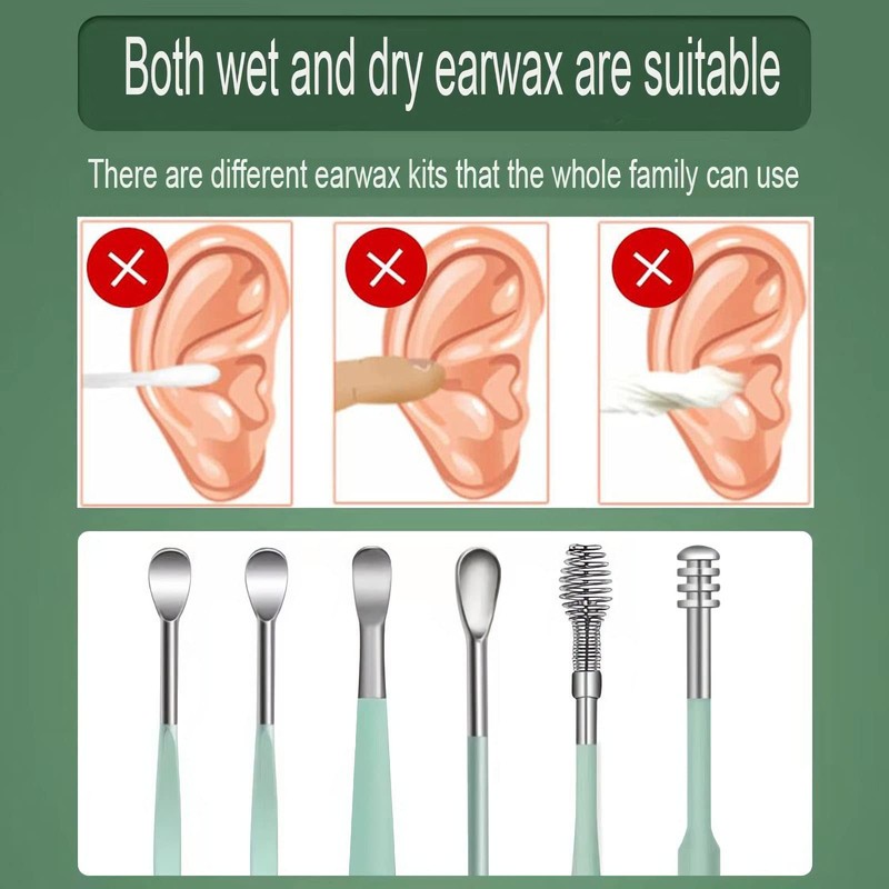 12 Pcs Ear Pick Earwax Removal Kit, Ear Cleaning Tool,