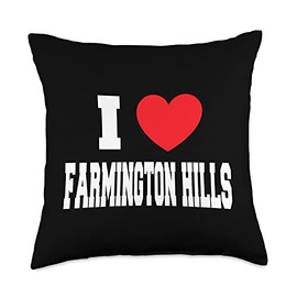 My Heart I Love Farmington Hills Throw Pillow, 18x18, Multicolor