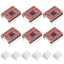 6pcs A4988 Stepper Motor Driver Module Stepper Motor Driver Module with Heatsink, Compatible with 3D Printer Reprap, CNC Machine or Robotics