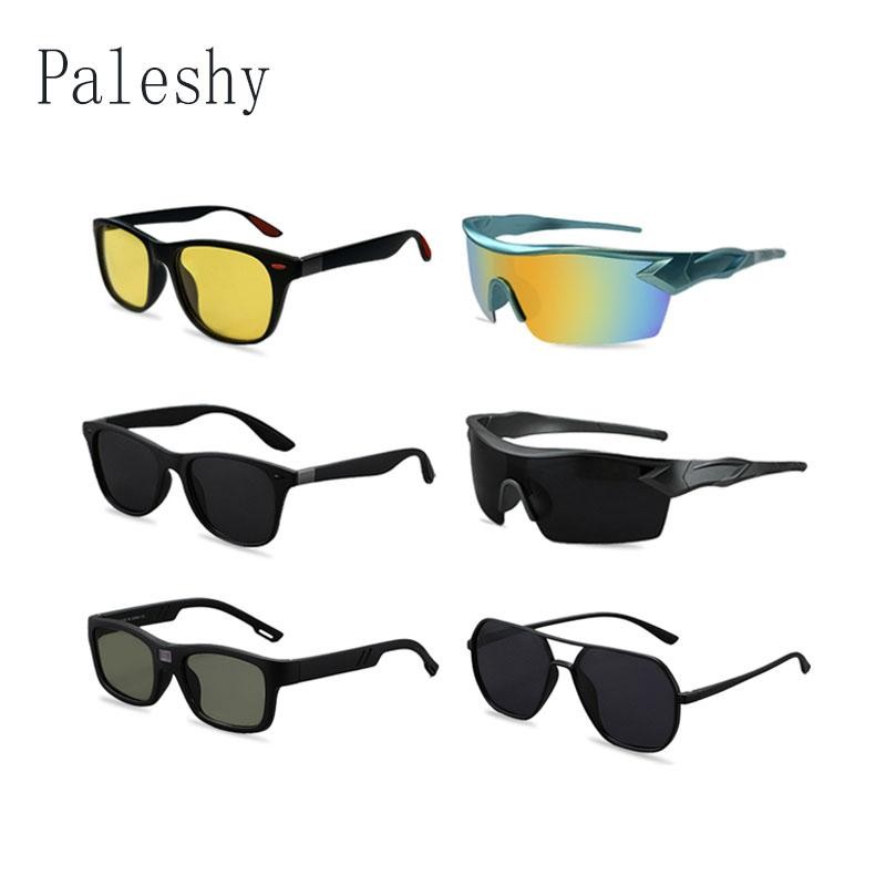 Paleshy Color-Changing Polarized Glasses - Anti-Glare Black Aviator for Fishing,