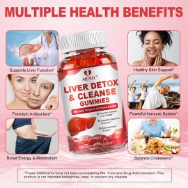 MENXI 2 Bottles Liver Support Gummy Detox & Repair Formula - with Milk Thistle Extract