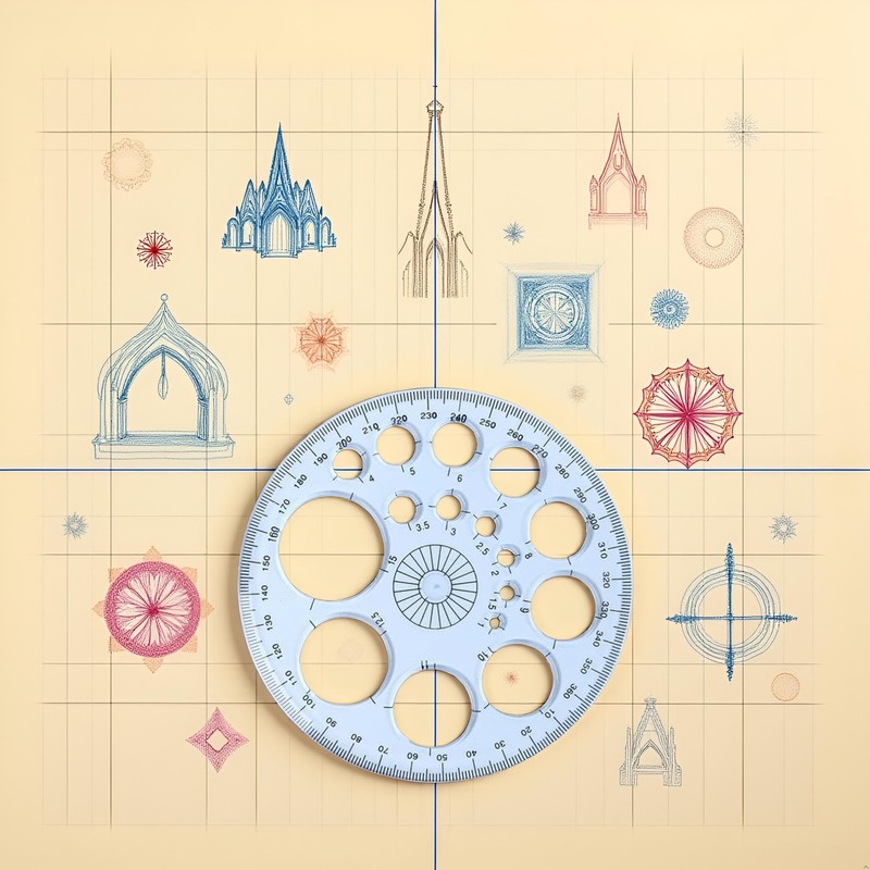 White Full Circle Template Plastic Round Protractor 360 Degree for