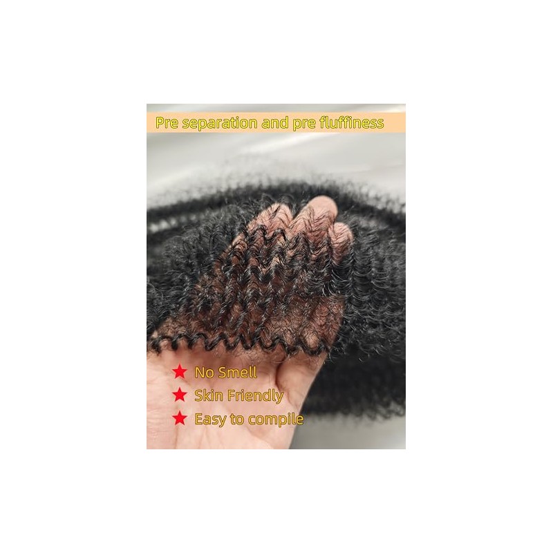 Generic Extensiones de cabello Afro Twist, preseparadas, elásticas y elásticas
