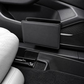 Foldable Car Trash Bin for Door & Seat-Back Storage – Black PU Leather Hanging Organizer with Clip Mount for Daily Drives