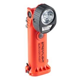 Streamlight 91838 Survivor Pivot USB 325-Lumen Right Angle Articulating Dual Beam Rechargeable Flashlight with Magnet and Clip, Orange