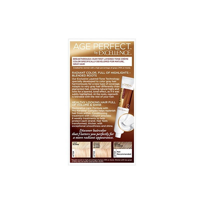 L'Oreal Paris ExcellenceAge Perfect Layered Tone Flattering Color, 9N Light