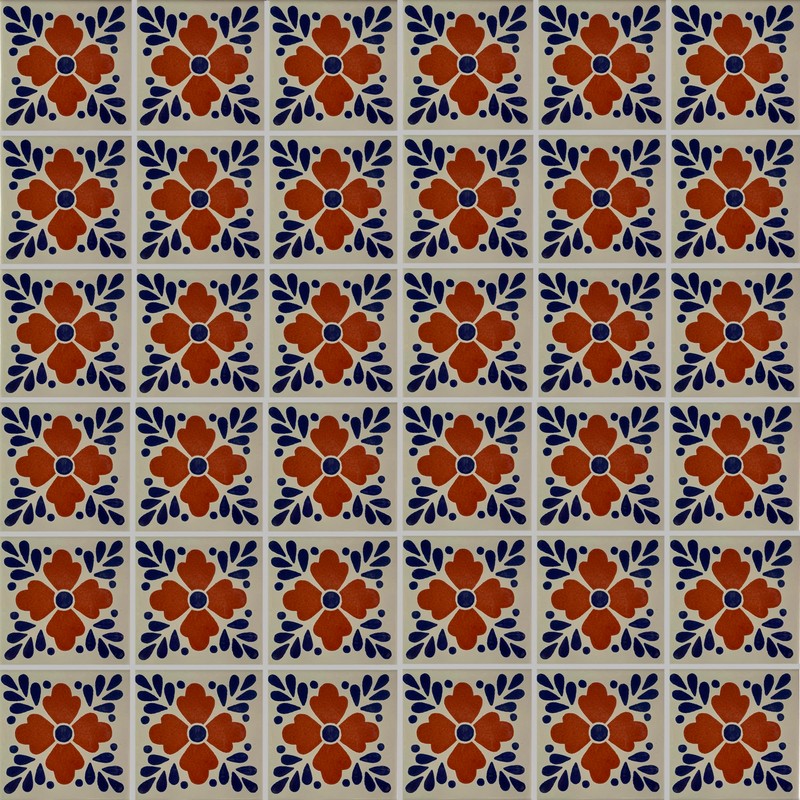 4.2x4.2 9 pcs Terra Tlaquepaque Talavera Mexican Tile