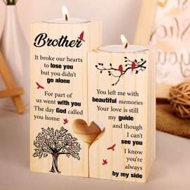 Sympathy Gift, Memorial Gifts for Loss of Brother Memorial Candle Gifts Sympathy Gifts for Loss of Brother in Loving Memory Candle Holder Gifts Bereavement Gifts for Loss of Brother