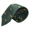King & Priory Dark Green Herringbone Embroidered Fox Tie