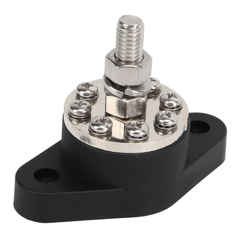 Distribution Stud Junction Post Black 3/8in 300A with Transparent Cover