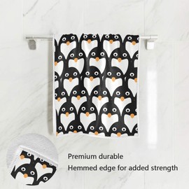 senya Penguins Group Hand Towel Ultra Soft Luxury Towels for Bathroom 30"x15"