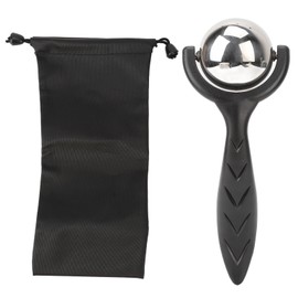 Facial Roller Massage Ball Ergonomic Handle Cold Hot Compression Stainless Steel Handheld Massager Roller Ball Black