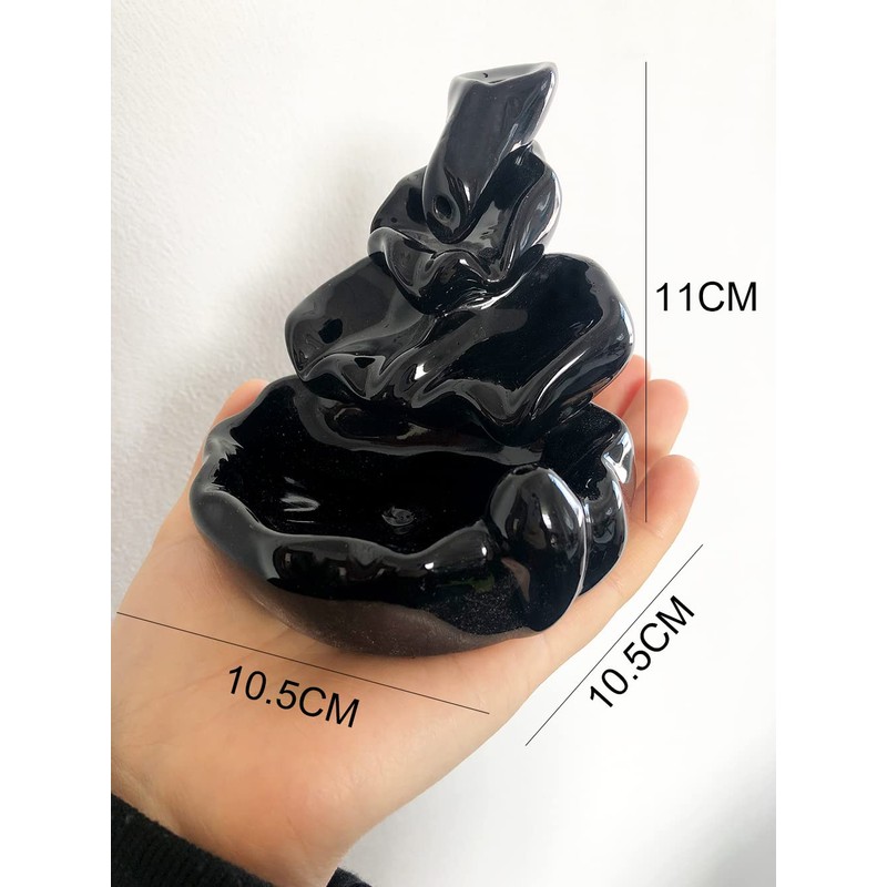 Moylor Ceramic Waterfall Incense Burner Set with 40 pcs Cones