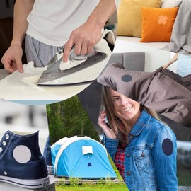 Iron-On 1 Repair Patch of Mending Fabric 6 x 13 Inch Color: Navy, Compare to Bondex