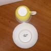 Caldo Freddo ~ Yellow & White Porcelain Tea Cup and