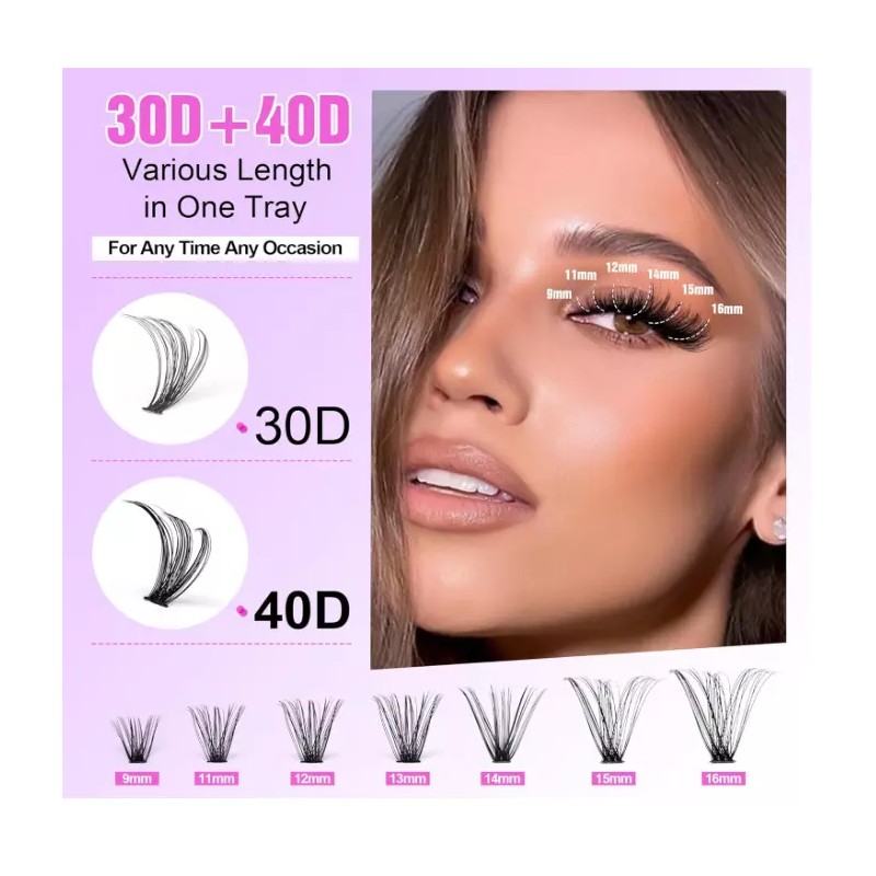 Generic Pawotence Lash Extension Kit DIY 280pcs Lash Clusters Eyelash