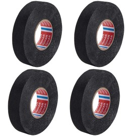 Insulation Tape, Black, 4 Rolls Car Fabric Tape, Wiring Harness, Heat-Resistant, Waterproof Electrical Tape, Tapes for Insulating, Repair, Electric Cable, Household, Car, Motorcycle, 19 mm x 15 m