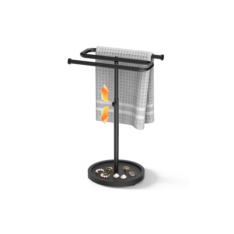 Aetyord Z-Shape Countertop Towel Holder - Height Adjustable for Bathroom/Kitchen/RV