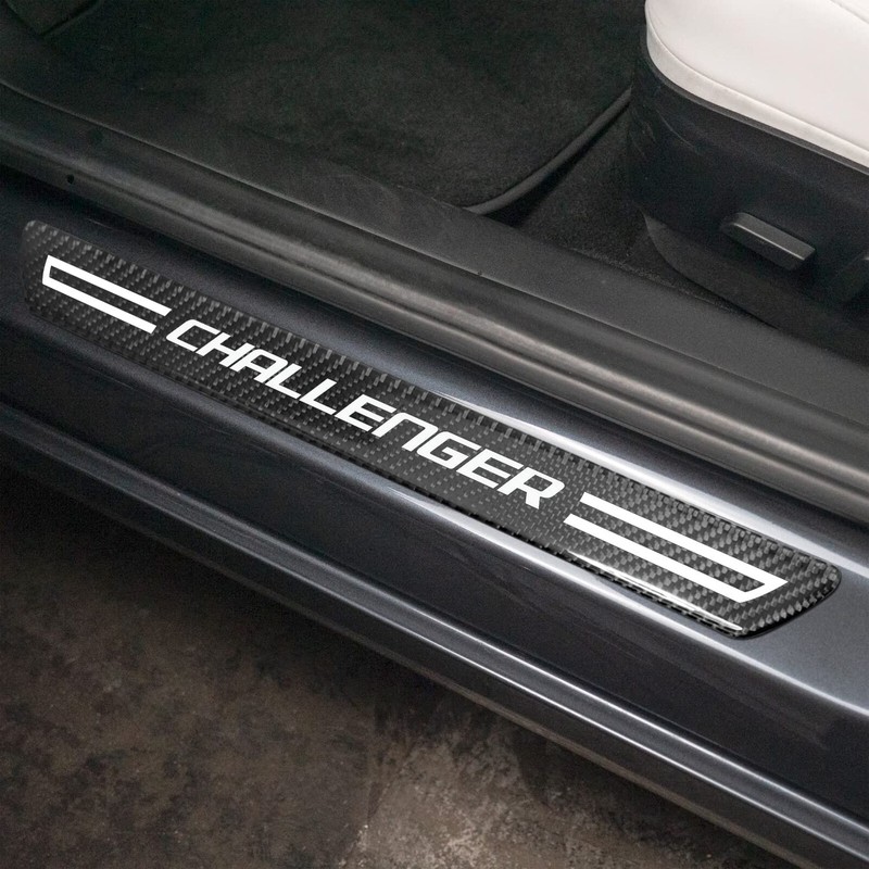 iPick Image for Dodge Challenger Black Real Carbon Fiber Universal
