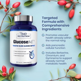 1MD Nutrition - Cinnamon bark 10:1 Water Extract, Chromium, Neem Leaf, Berberine, Cayenne Pepper 5:1 Extract, Lion's Mane, Gymnema Leaf and Stem - 60 Capsules | 1MD Nutrition