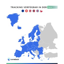 Comeback Mobile L GPS Tracker No Subscription Including SIM, Magnetic Tracking Across the EU Including UK and Switzerland, One Time Payment Activation, Free App