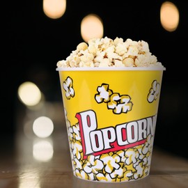 com-four® 4 x Popcorn Buckets XL - Reusable Popcorn Bowl - Popcorn Cups in Retro Look - Large Popcorn Cup for Movie Night - 2.8 Litres (2.8 Litres - 4 Buckets)