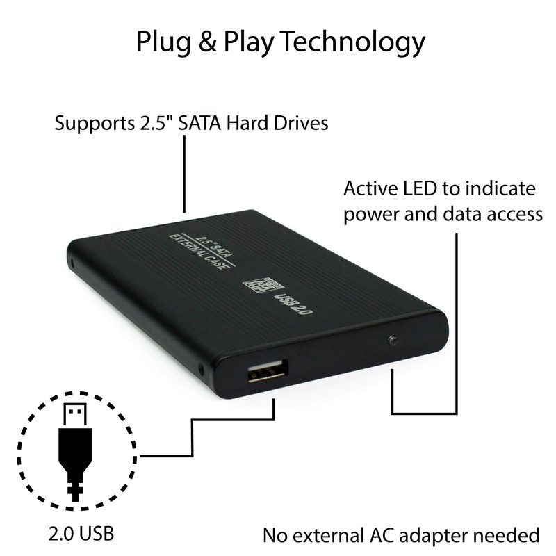 DIGIFLEX 2.5 Sata to USB Hard Drive Caddy HDD Enclosure