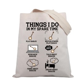 BDPWSS Banjo Lover Tote Bag Things I Do In My Spare Time Banjo Player Gift Musician Lover Travel Pouch Bluegrass Music Gift (banjo time TGCA)