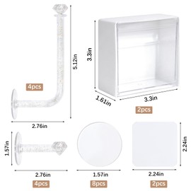 RETON 10 Stück Haargummi Aufbewahrung, Acryl Haargummi Halter, Transparente Haarreif Ständer Selbstklebend, Haargummi Organizer für Mädchen und Frauen