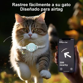 JESWO Collares para Gato, Airtag Cat Collar Holder, Ultra elástico GPS para Gatos, Ligero y cómodo （Sin AirTag）