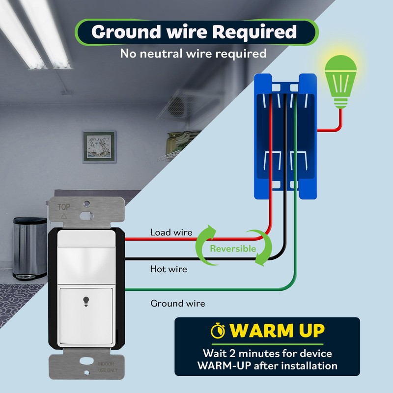 TOPGREENER PIR Motion Sensor Switch, Ambient Light Level Detector, Occupancy