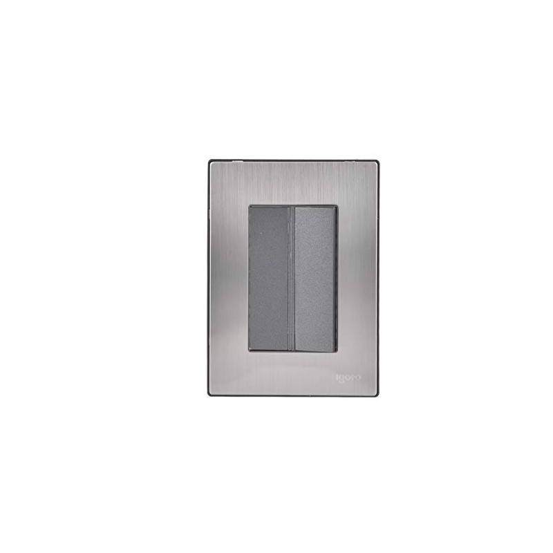 iGoto INOX2005 con 1 apagador sencillo de 3 módulos, Acero