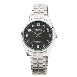 Clefer TE-AM148-BKS Analog Men's Watch, Waterproof, Metal Band, Silver, Black, Bracelet Type