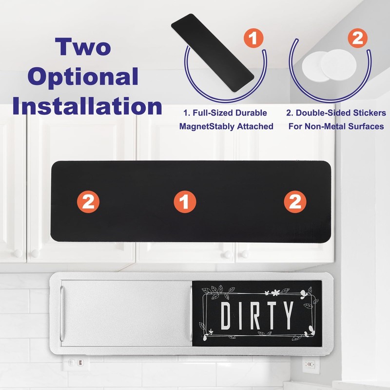 PATIKIL Dishwasher Magnet Clean Dirty Sign, 7x2" Clean & Dirty