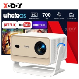 XGODY 4K HD 700ANSI Projector Bluetooth WIFI Home Theater Movie Whale Os 1080P