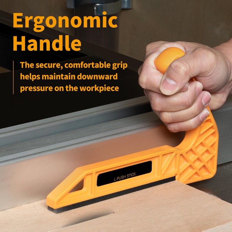 POWERTEC Tandem Featherboard and L-Push Stick Fits Table Saw, Router