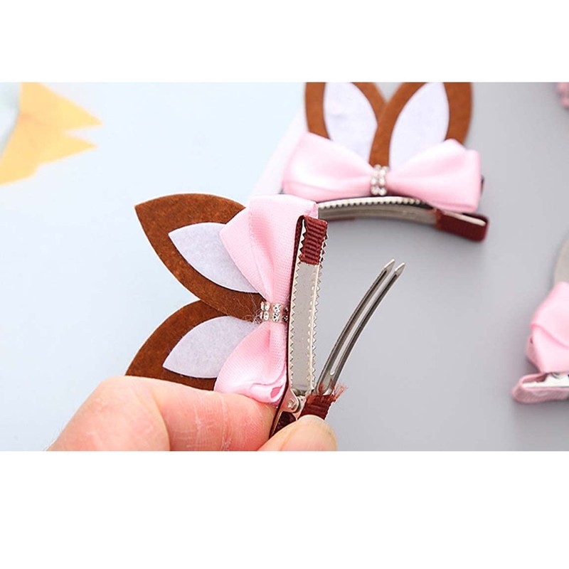 Easter Rabbit Bunny Ear Hair Clip with Bowknot Hair Bow